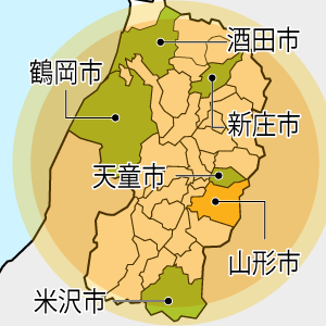 山形県エリア地図